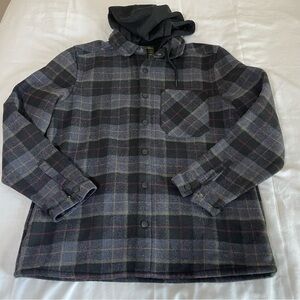 Men's Black and Gray Plaid Jacket